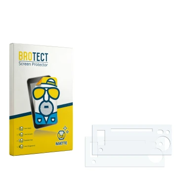 Vorderseite einer Produktverpackung mit dem Markenlogo BROTECT. Daneben ist der zugehörige Displayschutz.