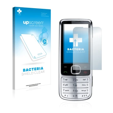 Vorderseite einer Produktverpackung mit dem Markenlogo upscreen. Daneben ist das Gerät Nokia 6700 classic mit dem zugehörigen 
