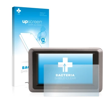 Vorderseite einer Produktverpackung mit dem Markenlogo upscreen. Daneben ist das Gerät Garmin zumo 660 Europa mit dem zugehöri