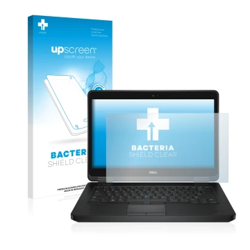 Vorderseite einer Produktverpackung mit dem Markenlogo upscreen. Daneben ist das Gerät Dell Latitude 14 E5440 Non-Touch mit de