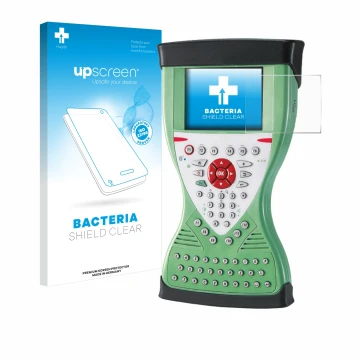 Vorderseite einer Produktverpackung mit dem Markenlogo upscreen. Daneben ist das Gerät Leica Viva Controller CS15 mit dem zuge