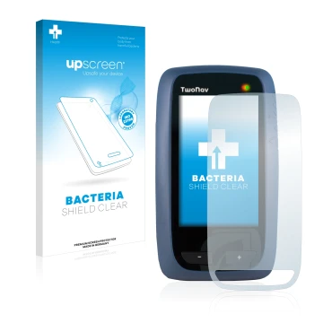 Vorderseite einer Produktverpackung mit dem Markenlogo upscreen. Daneben ist das Gerät CompeGPS TwoNav Anima mit dem zugehörig