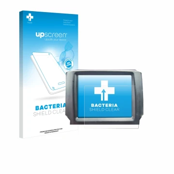 Vorderseite einer Produktverpackung mit dem Markenlogo upscreen. Daneben ist das Gerät Uconnect 8.4