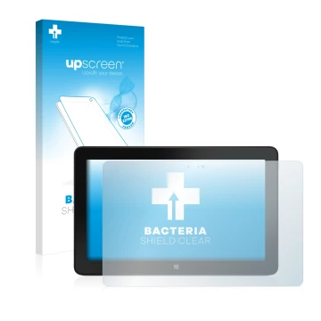 Vorderseite einer Produktverpackung mit dem Markenlogo upscreen. Daneben ist das Gerät Dell Venue 11 Pro 7140 (2013-2014) mit 