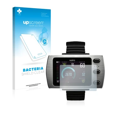 Vorderseite einer Produktverpackung mit dem Markenlogo upscreen. Daneben ist das Gerät Suunto Eon Steel mit dem zugehörigen Di