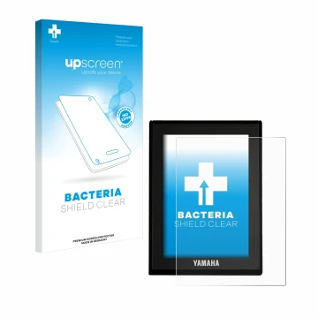 Vorderseite einer Produktverpackung mit dem Markenlogo upscreen. Daneben ist das Gerät Yamaha LCD Display (E-Bike Display) mit