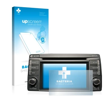 Vorderseite einer Produktverpackung mit dem Markenlogo upscreen. Daneben ist das Gerät Mazda CX-5 2012-2014 Infotainment Syste