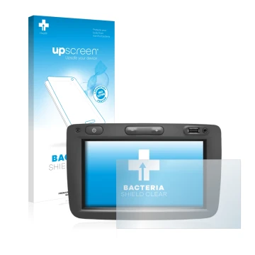 Vorderseite einer Produktverpackung mit dem Markenlogo upscreen. Daneben ist das Gerät Dacia Media Nav mit dem zugehörigen Dis