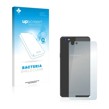 Vorderseite einer Produktverpackung mit dem Markenlogo upscreen. Daneben ist das Gerät Siswoo C50 Longbow (Rückseite) mit dem 