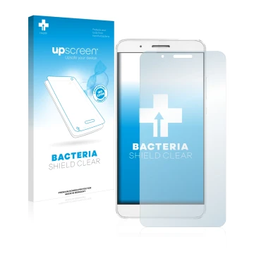 Vorderseite einer Produktverpackung mit dem Markenlogo upscreen. Daneben ist das Gerät Honor 7i mit dem zugehörigen Displaysch