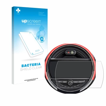 Vorderseite einer Produktverpackung mit dem Markenlogo upscreen. Daneben ist das Gerät Mini Cooper R56 (6.5