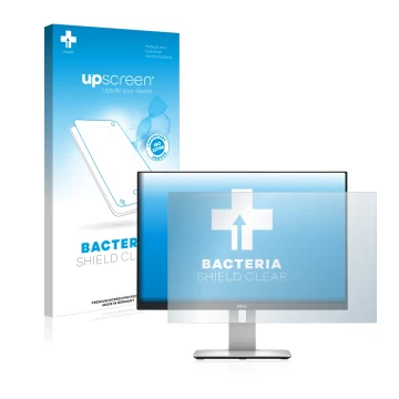 Vorderseite einer Produktverpackung mit dem Markenlogo upscreen. Daneben ist das Gerät Dell Ultrasharp U2415 mit dem zugehörig