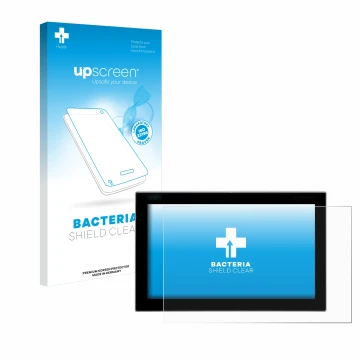 Vorderseite einer Produktverpackung mit dem Markenlogo upscreen. Daneben ist das Gerät Siemens Simatic Flat Panel 12