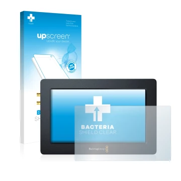 Vorderseite einer Produktverpackung mit dem Markenlogo upscreen. Daneben ist das Gerät Blackmagic Design Blackmagic Video Assi