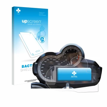 Vorderseite einer Produktverpackung mit dem Markenlogo upscreen. Daneben ist das Gerät BMW R 1200 GS K50 2013-2018 Tachoanzeig