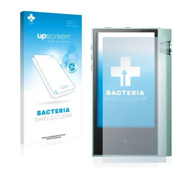 Vorderseite einer Produktverpackung mit dem Markenlogo upscreen. Daneben ist das Gerät Astell&Kern AK70 mit dem zugehörigen Di