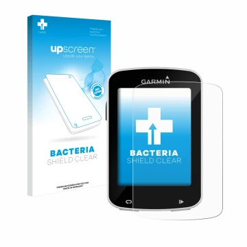 Vorderseite einer Produktverpackung mit dem Markenlogo upscreen. Daneben ist das Gerät Garmin Edge Explore 820 mit dem zugehör