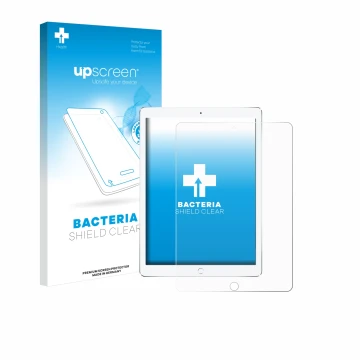 Vorderseite einer Produktverpackung mit dem Markenlogo upscreen. Daneben ist das Gerät Apple iPad Pro 10.5