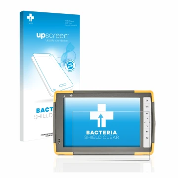 Vorderseite einer Produktverpackung mit dem Markenlogo upscreen. Daneben ist das Gerät Topcon FC-5000 mit dem zugehörigen Disp