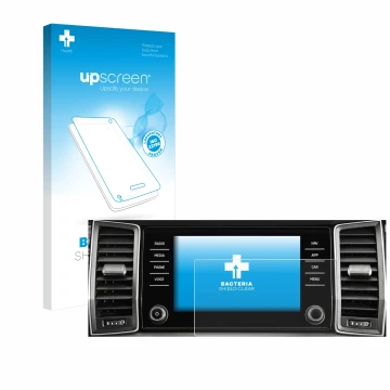Vorderseite einer Produktverpackung mit dem Markenlogo upscreen. Daneben ist das Gerät Skoda Columbus Kodiaq 2017-2018 Infotai