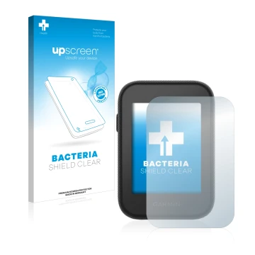 Vorderseite einer Produktverpackung mit dem Markenlogo upscreen. Daneben ist das Gerät Garmin Approach G30 mit dem zugehörigen