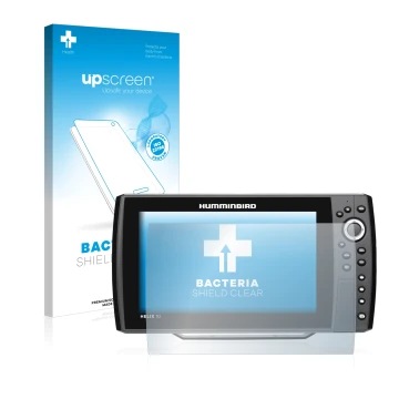 Vorderseite einer Produktverpackung mit dem Markenlogo upscreen. Daneben ist das Gerät Humminbird Helix 10 mit dem zugehörigen
