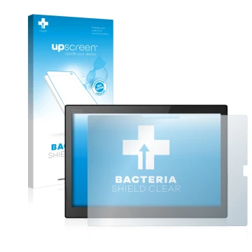 Vorderseite einer Produktverpackung mit dem Markenlogo upscreen. Daneben ist das Gerät Lenovo ThinkPad X1 Tablet (3.Gen) mit d