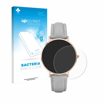 Vorderseite einer Produktverpackung mit dem Markenlogo upscreen. Daneben ist das Gerät Cluse La Boheme (38 mm) mit dem zugehör