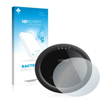 Vorderseite einer Produktverpackung mit dem Markenlogo upscreen. Daneben ist das Gerät Yamaha MusicCast 20 mit dem zugehörigen