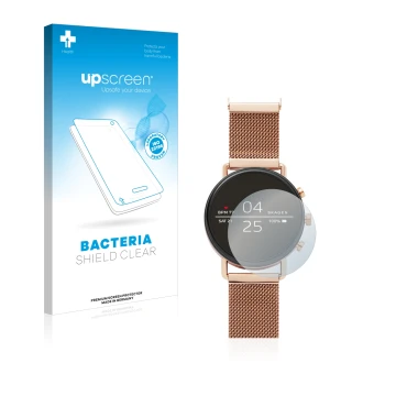 Vorderseite einer Produktverpackung mit dem Markenlogo upscreen. Daneben ist das Gerät Skagen Smartwatch Falster 40mm mit dem 