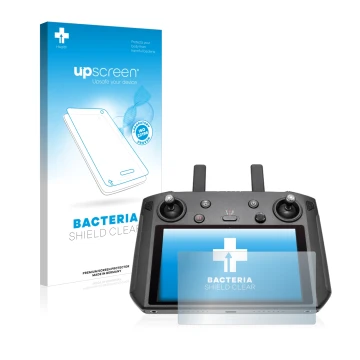 Vorderseite einer Produktverpackung mit dem Markenlogo upscreen. Daneben ist das Gerät DJI Smart Controller mit dem zugehörige