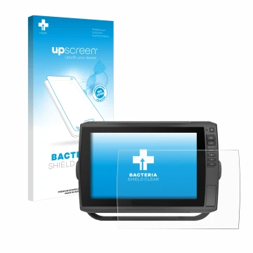 Vorderseite einer Produktverpackung mit dem Markenlogo upscreen. Daneben ist das Gerät Garmin ECHOMAP Ultra 102sv mit dem zuge