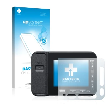 Vorderseite einer Produktverpackung mit dem Markenlogo upscreen. Daneben ist das Gerät Sony DSC-RX0M2 (RX0 II) mit dem zugehör