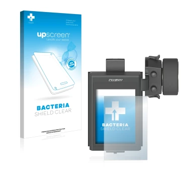 Vorderseite einer Produktverpackung mit dem Markenlogo upscreen. Daneben ist das Gerät FlySky FS-NB4 mit dem zugehörigen Displ