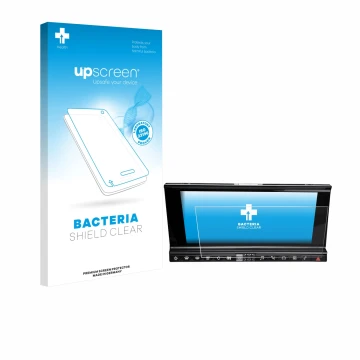 Vorderseite einer Produktverpackung mit dem Markenlogo upscreen. Daneben ist das Gerät DS 7 Crossback Infotainmentsystem mit d