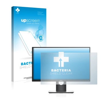 Vorderseite einer Produktverpackung mit dem Markenlogo upscreen. Daneben ist das Gerät Dell P2419H mit dem zugehörigen Display