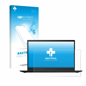 Vorderseite einer Produktverpackung mit dem Markenlogo upscreen. Daneben ist das Gerät Lenovo ThinkPad X1 Carbon (7. Gen.) mit