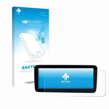 Vorderseite einer Produktverpackung mit dem Markenlogo upscreen. Daneben ist das Gerät Mercedes-Benz Actros 2019 Cockpit 12