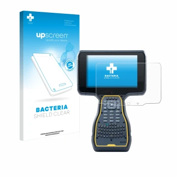 Vorderseite einer Produktverpackung mit dem Markenlogo upscreen. Daneben ist das Gerät Trimble TSC7 Controller mit dem zugehör