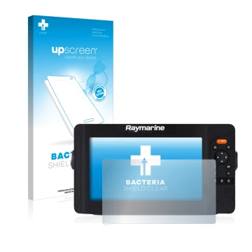 Vorderseite einer Produktverpackung mit dem Markenlogo upscreen. Daneben ist das Gerät Raymarine Element 9 HV mit dem zugehöri