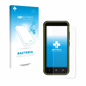 Vorderseite einer Produktverpackung mit dem Markenlogo upscreen. Daneben ist das Gerät SkyCaddie SX400 mit dem zugehörigen Dis