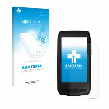 Vorderseite einer Produktverpackung mit dem Markenlogo upscreen. Daneben ist das Gerät Ciclo Navic 400 mit dem zugehörigen Dis