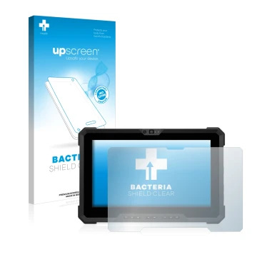 Vorderseite einer Produktverpackung mit dem Markenlogo upscreen. Daneben ist das Gerät Dell Latitude 7220EX Rugged Extreme mit