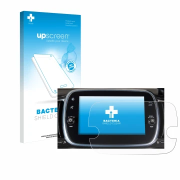 Vorderseite einer Produktverpackung mit dem Markenlogo upscreen. Daneben ist das Gerät Fiat 595 Abarth Uconnect 7