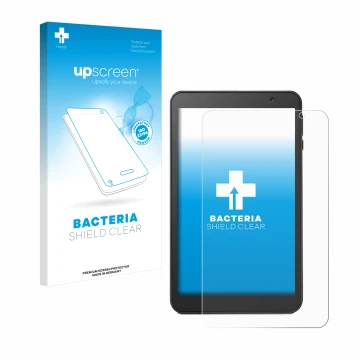 Vorderseite einer Produktverpackung mit dem Markenlogo upscreen. Daneben ist das Gerät Vankyo MatrixPad S8 mit dem zugehörigen