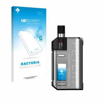 Vorderseite einer Produktverpackung mit dem Markenlogo upscreen. Daneben ist das Gerät Smok Fetch 80W Pro mit dem zugehörigen 