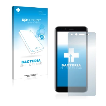 Vorderseite einer Produktverpackung mit dem Markenlogo upscreen. Daneben ist das Gerät Emporia Smart 3 mini mit dem zugehörige