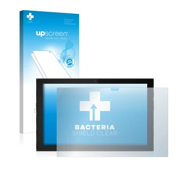 Vorderseite einer Produktverpackung mit dem Markenlogo upscreen. Daneben ist das Gerät Lenovo IdeaPad Duet 3i (im Querformat) 