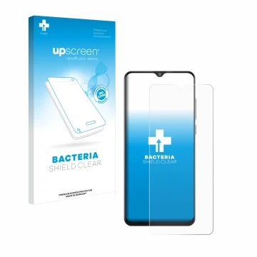 Vorderseite einer Produktverpackung mit dem Markenlogo upscreen. Daneben ist das Gerät Cubot Note 20 mit dem zugehörigen Displ