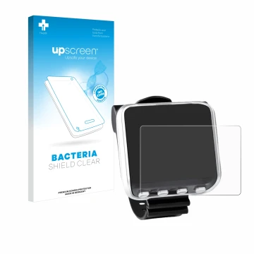 Vorderseite einer Produktverpackung mit dem Markenlogo upscreen. Daneben ist das Gerät Mares Genius mit dem zugehörigen Displa